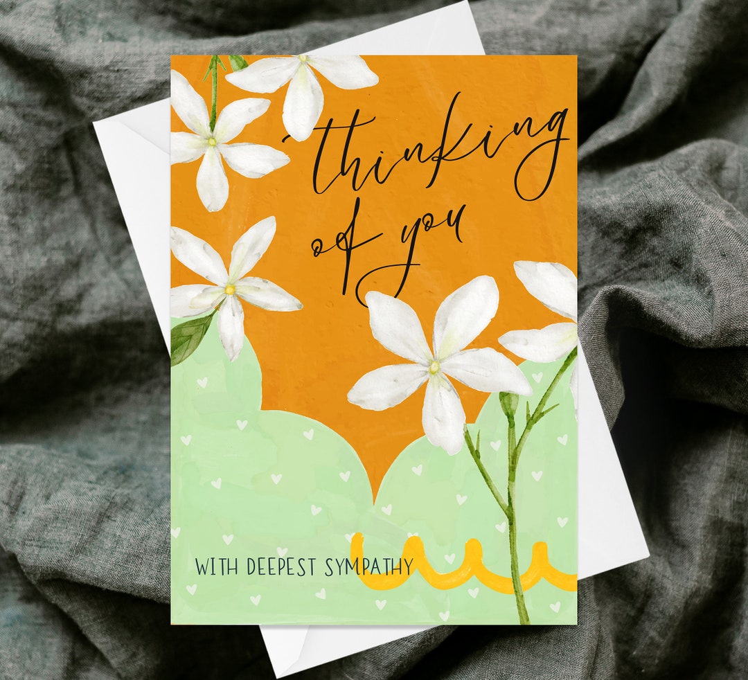 Thinking of You With Deepest Sympathy Greetings Card - Handmade ...