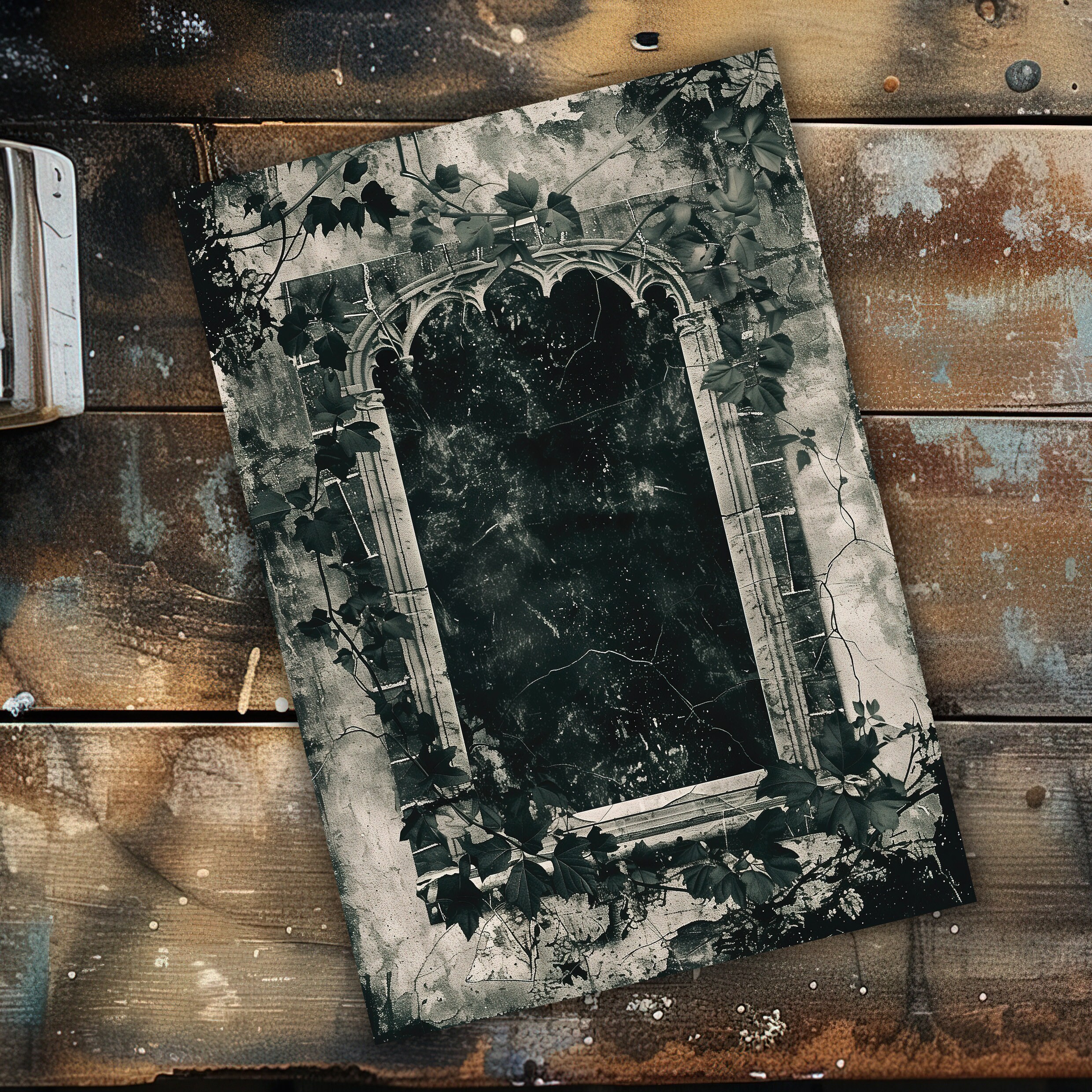 12 Vintage Gothic Window Journal Pages, Junk Journal Kit, Basic Papers ...