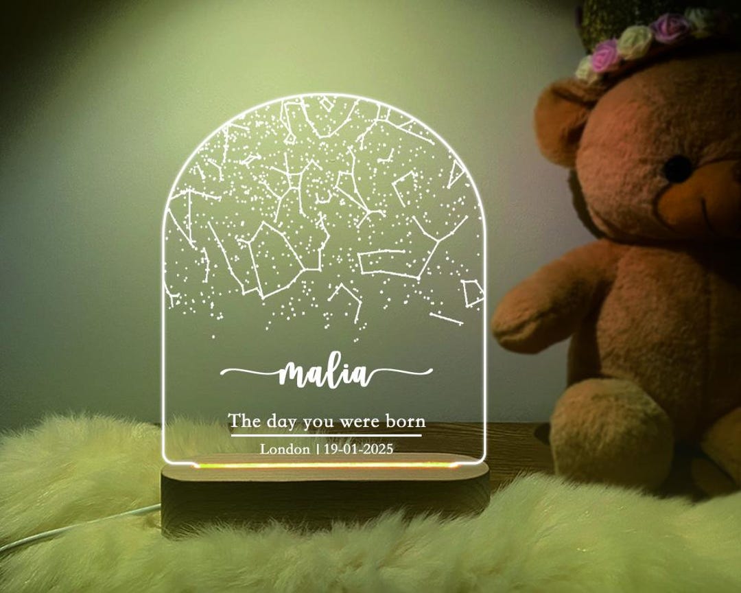 The Day You Were Born Star Map Night Light - Personalized Constellation ...