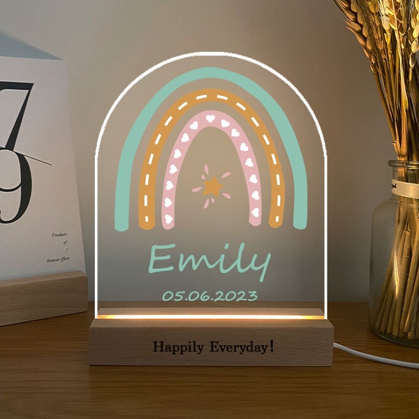 Custom Name Night Light • Baby Shower Gift Personalised • Nursery Gift for Newborn • Christmas Gift • 1st Birthday Gift • Princess Toddler