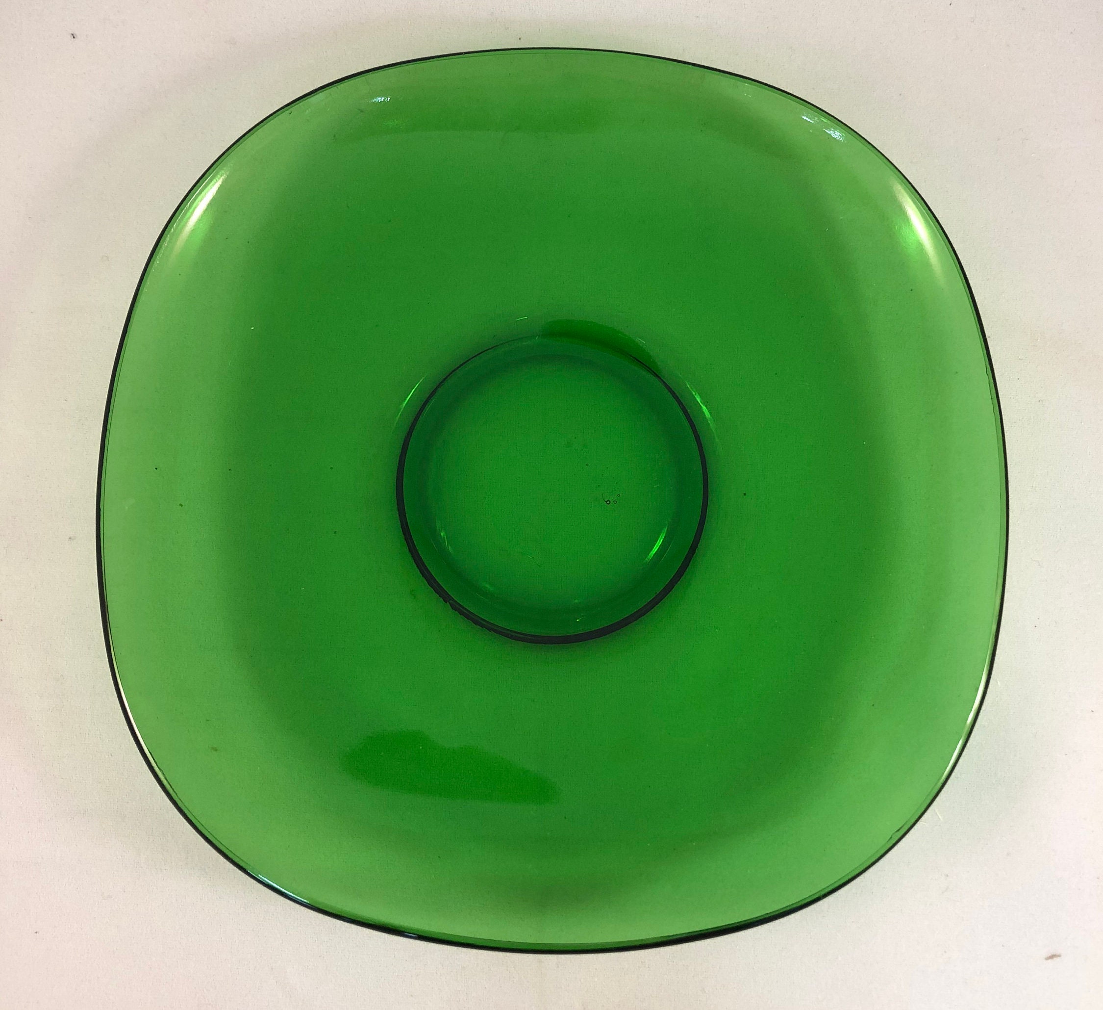 Vintage Vereco France Green Glass Espresso Cup and Sauce Set Etsy