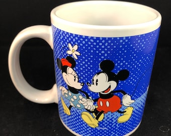 Disney Mickey y Minnie Mouse taza de café parejas "tú y yo" azul San Valentín