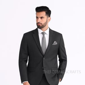 Elegant Dark Grey Two Piece Suit for Men, Slim Fit Suit | Wedding Suit | Prom Suit | Formal Dress Suit for Men, Office Suit, Business Suit.