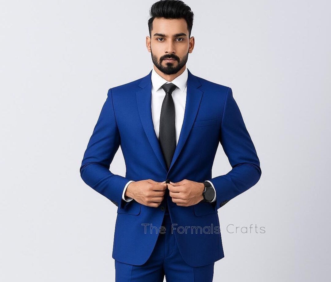 Men’s Light Blue Two-Piece Suit main image 1