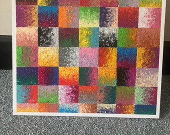 Original Abstract Oil Pastel Drawing