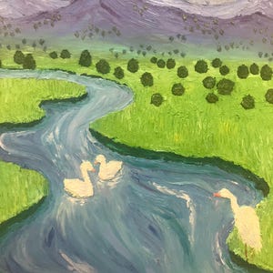 Original Abstract Oil Pastel Drawing
