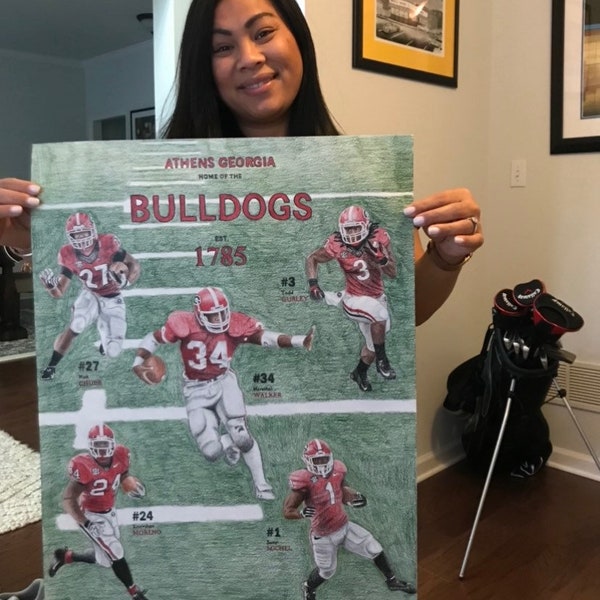 Georgia Bulldogs greatest running backs drawing