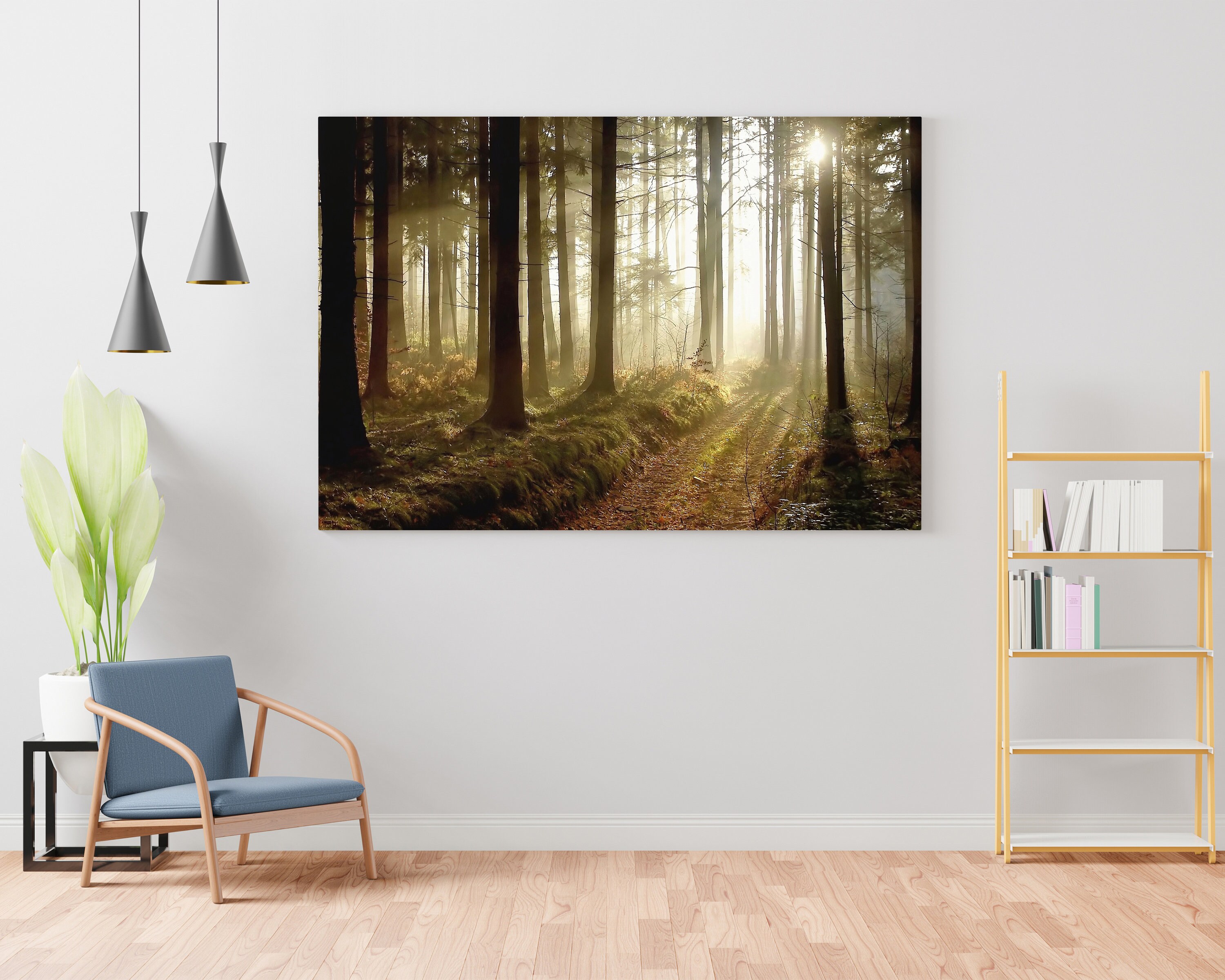 Forest Sunset Canvas Print Tranquil Nature Wall Art for Home Decor - Etsy