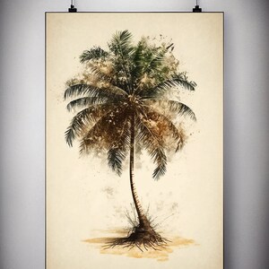 Tropical Paradise: Beach Coconut Trees Digital Print