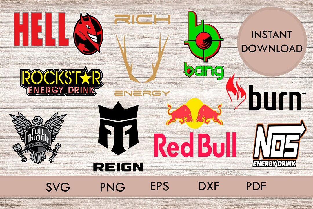 Bundle Energy Drinks Logos Svg Png Energy Drink Cricut Cutting Etsy