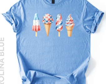 Patriotic Dessert Shirt, Summer Ice Cream Tee, Fourth Of July, Usa Holiday Top