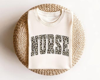 Retro Leopard Print Nurse T-Shirt