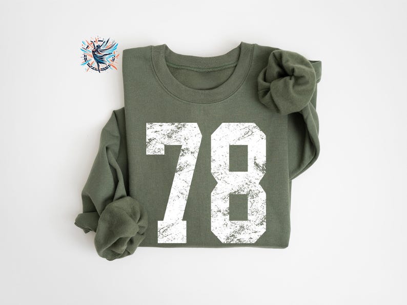 Custom Number Sweatshirt: Personalized Gameday Team Sweater, Mascot Hoodie Military Green