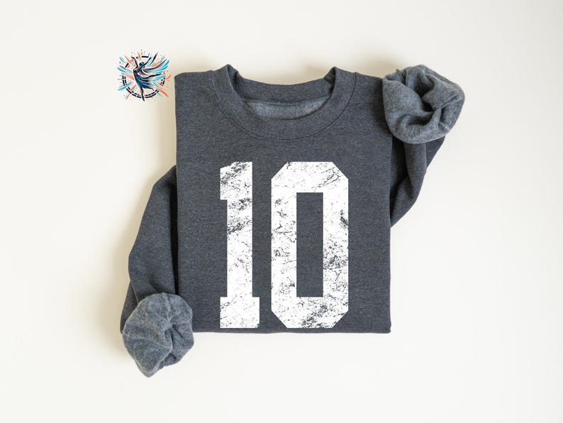 Custom Number Sweatshirt: Personalized Gameday Team Sweater, Mascot Hoodie Dark Heather