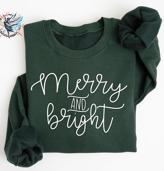 Merry and Bright Christmas Sweatshirt: Unisex Holiday Sweater