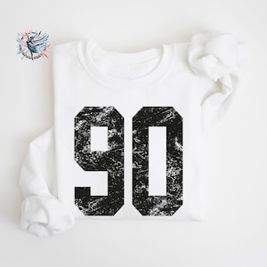 Custom Number Sweatshirt: Personalized Gameday Team Sweater, Mascot Hoodie White