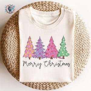 Merry Christmas Tree Shirt, Merry & Bright Christmas Tree Shirt, Cute Christmas Shirt, Womens Christmas Shirt, Holiday Shirt