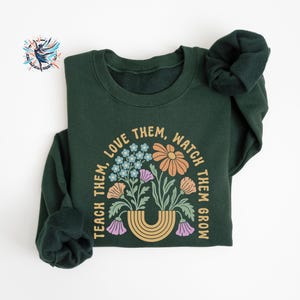 Floral Teacher Sweatshirt: Retro Teacher Appreciation Gift