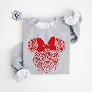 Mickey and Minnie Mouse Heart Sweatshirt: Valentine's Day Disneyworld Sweater image 4