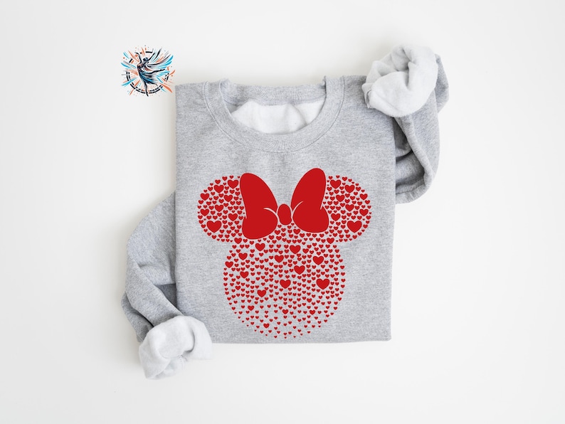 Mickey and Minnie Mouse Heart Sweatshirt: Valentine's Day Disneyworld Sweater image 4