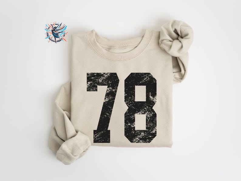 Custom Number Sweatshirt: Personalized Gameday Team Sweater, Mascot Hoodie Sand