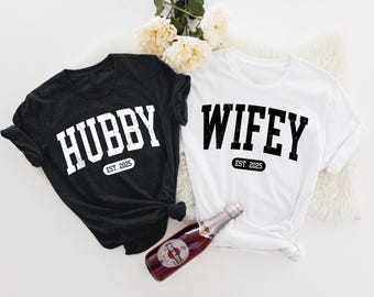 Wifey and Hubby Shirt: Matching Wedding Couple Shirts