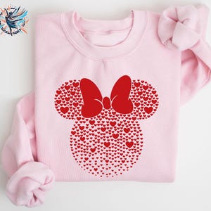 Mickey and Minnie Mouse Heart Sweatshirt: Valentine's Day Disneyworld Sweater image 1