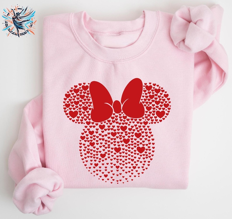 Mickey and Minnie Mouse Heart Sweatshirt: Valentine's Day Disneyworld Sweater image 1