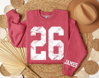 Personalized Kids Name & Number Sweatshirt: Custom School Team Gameday Wear
