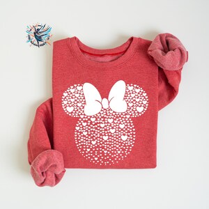 Mickey and Minnie Mouse Heart Sweatshirt: Valentine's Day Disneyworld Sweater image 3