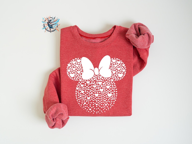 Mickey and Minnie Mouse Heart Sweatshirt: Valentine's Day Disneyworld Sweater image 3