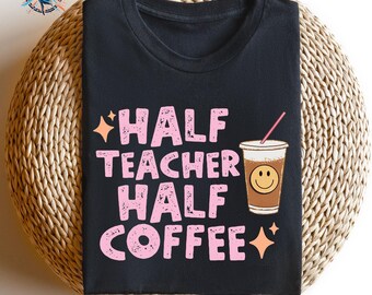 Teacher Coffee Shirt, Retro Smiley Face Graphic Tee