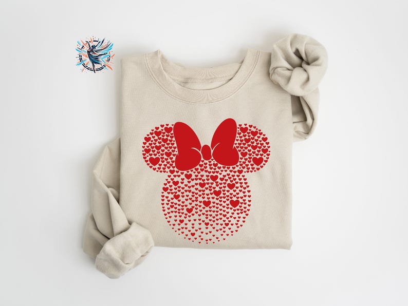 Mickey and Minnie Mouse Heart Sweatshirt: Valentine's Day Disneyworld Sweater image 2