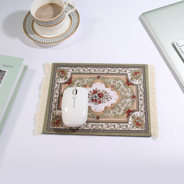 Handgefertigte Teppich Gummi Maus Pad - Vintage Teppich Gummi Mausmatte für Zuhause Büro Tischdeko MouseRug