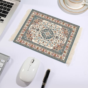 Handmade Rug Mouse Pad Vintage Carpet Rubber Mousemat for Home Office ...