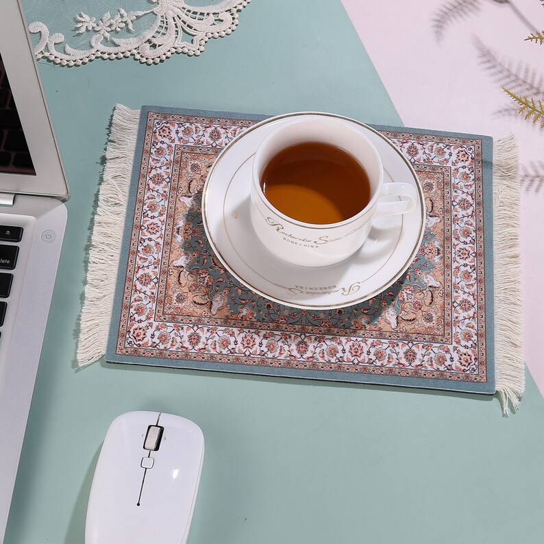 Handmade Rug Mouse Pad Vintage Persian Carpet Rubber Etsy Australia