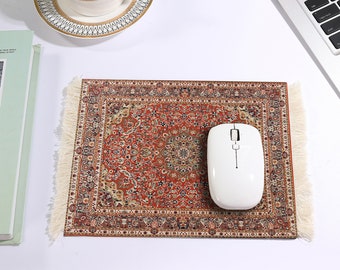 Handmade mouse pad carpet, rectangular mouse pad, blue mouse pad, desktop laptop office home decoration, gift for colleagues, teachers