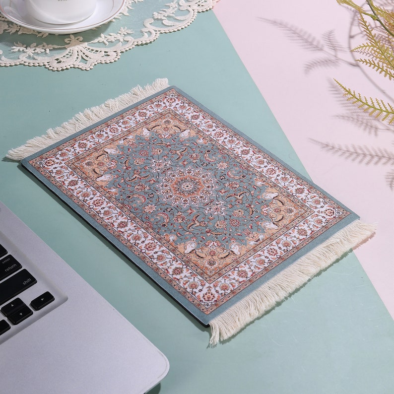 Handmade Rug Mouse Pad Vintage Persian Carpet Rubber Etsy Australia