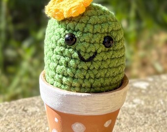 Hand Crocheted Cactus In Terracotta Pot