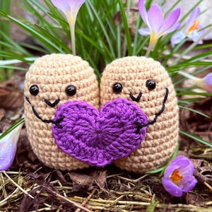 Hand Crocheted Cuddling Emotional Support Potatoes