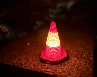 Hand Crocheted Light Up Scottish Football Fan Traffic Cone