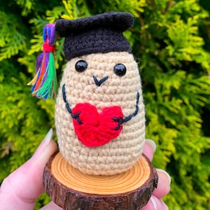 Hand Crocheted Emotional Support Potato ***Graduation Edition***