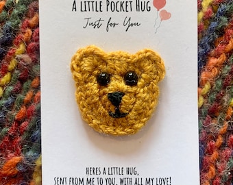 Hand Crocheted Bear Pocket Hug