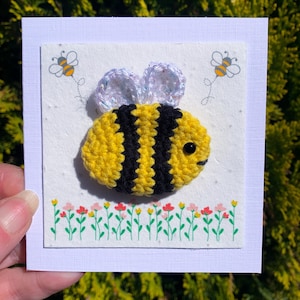 Carte bourdon crochetée à la main *** PERSONNALISABLE ***