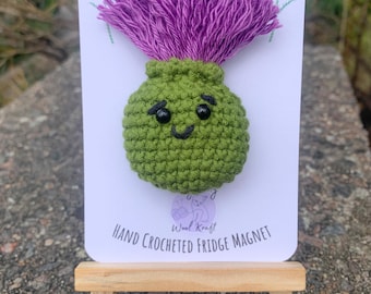 Hand crocheted Scottish Thistle Fridge Magnet