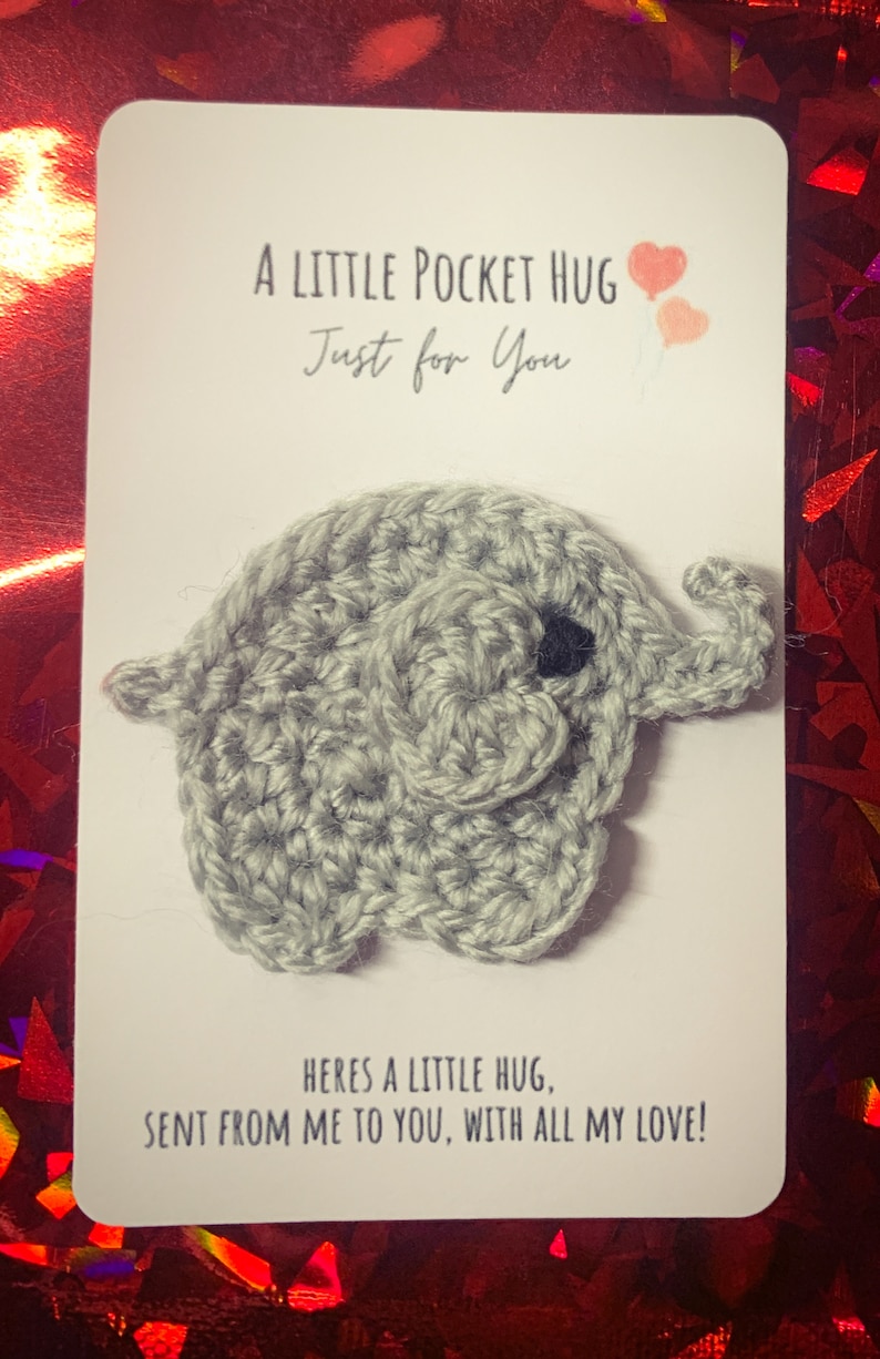 Hand Crocheted Elephant Pocket Hug image 1