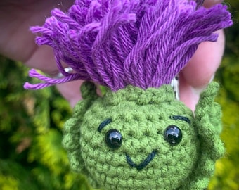 Hand crocheted Scottish Thistle keychain