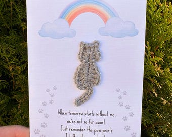 Hand Crocheted Pet Loss Card ***PERSONALISABLE***