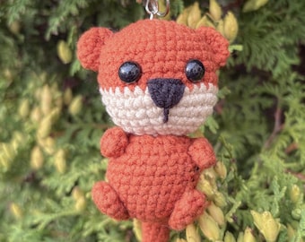 Hand Crocheted Otter Keychain