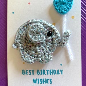 Tarjeta de cumpleaños infantil tejida a mano ***PERSONALIZABLE***